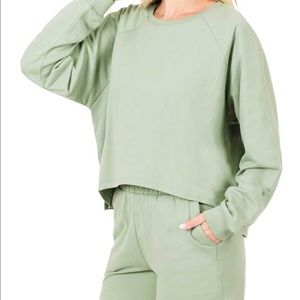 Mountain Mornings Top & Shorts Set - Sage Whisper